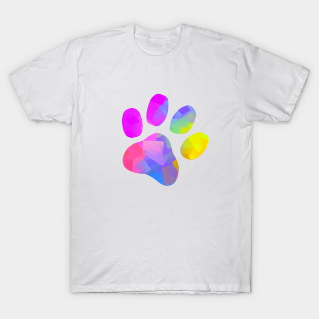 ABSTRACT Color Dog Paw Print T-Shirt by SartorisArt1